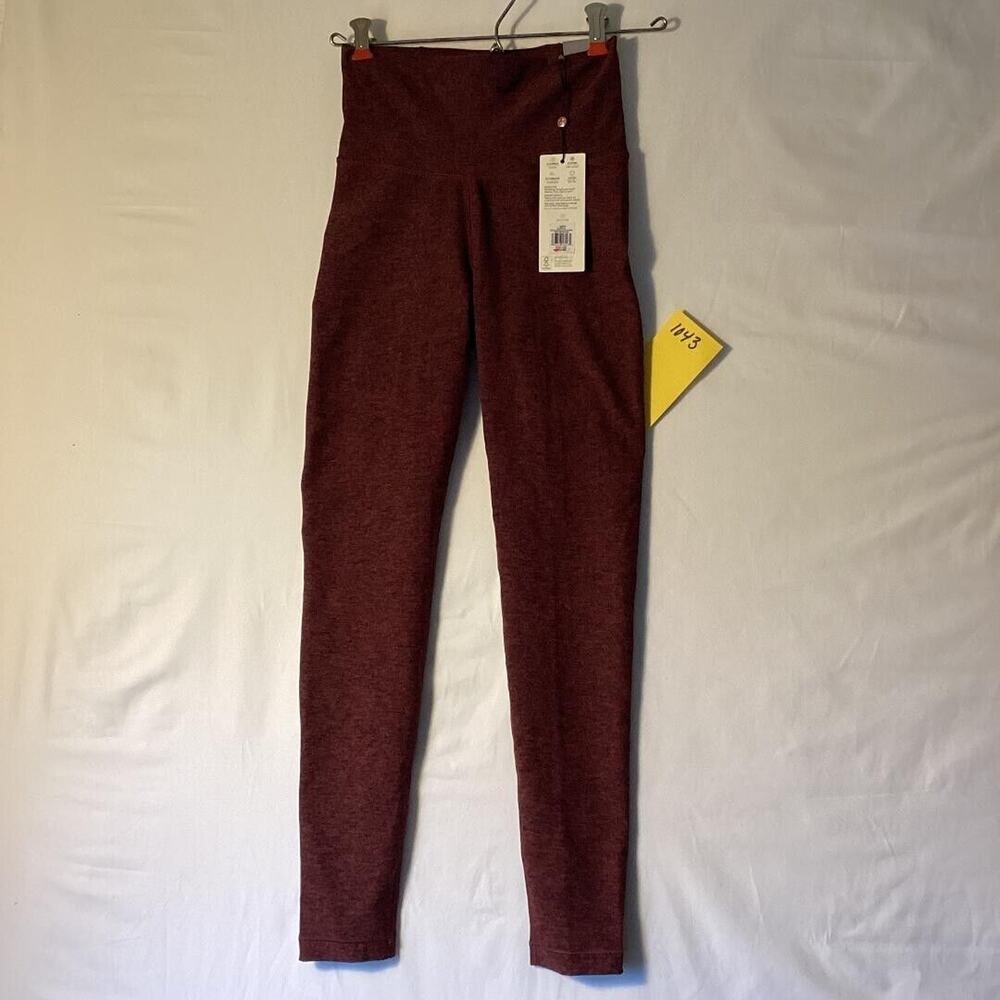 1043 Calia Lustralux Collection High Rise 7/8 Leggings XS New Maroon NWT